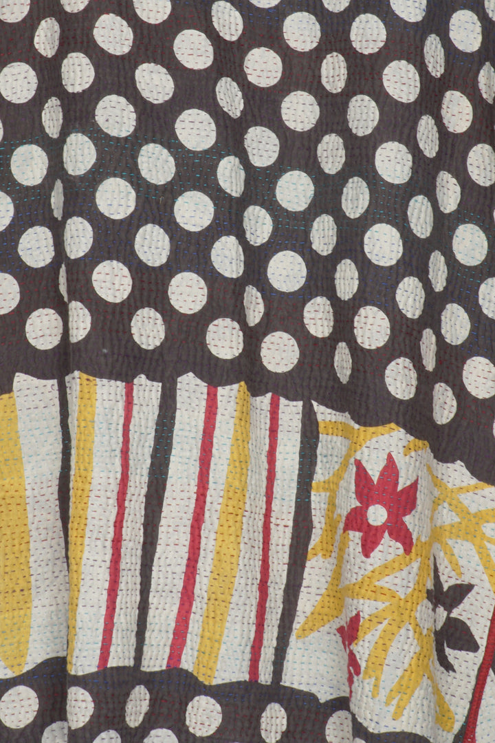 WHITE NIGHT KANTHA WRAP VEST - wn4213-gry -