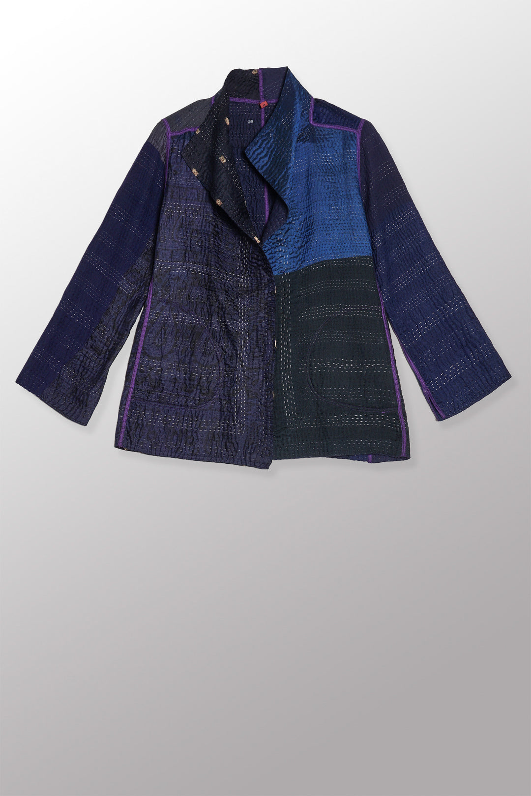 JAIPUR PATCH KANTHA SHORT JKT - jp4007-nvy -