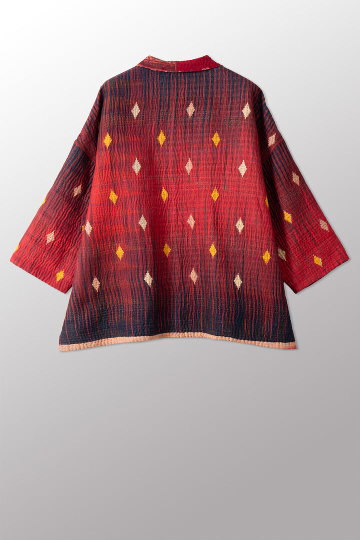 VINTAGE COTTON KANTHA MINI KIMONO JKT - cv4055-0052a -