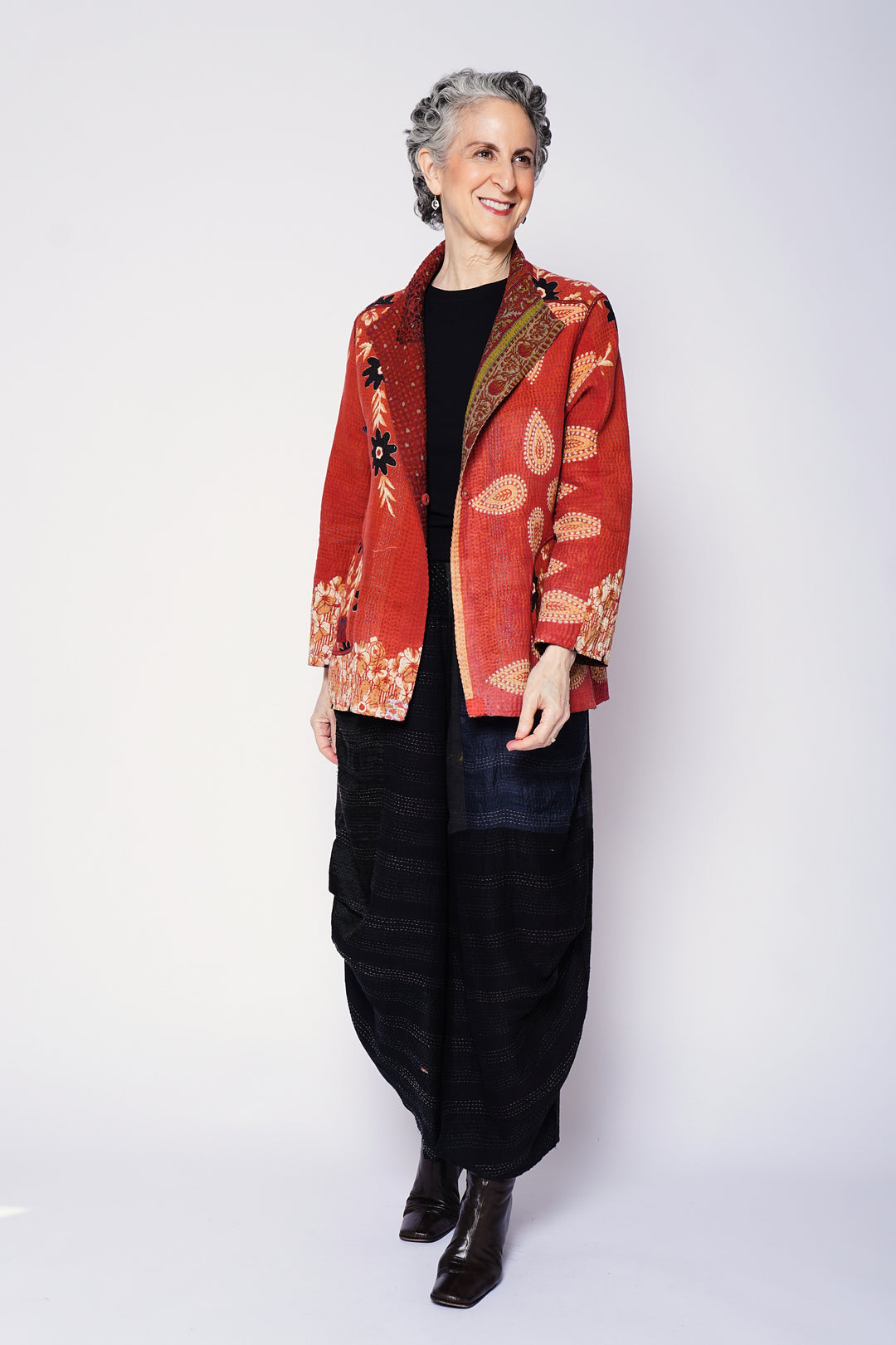 VINTAGE COTTON KANTHA SHORT JKT - cv4007-0333l -