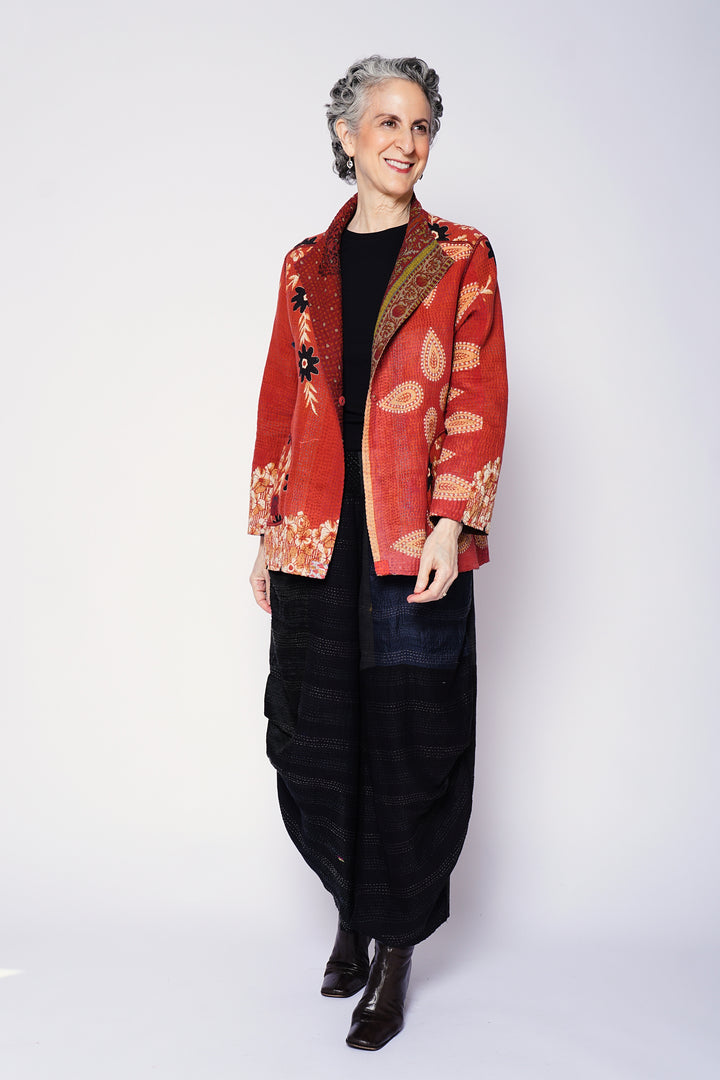 VINTAGE COTTON KANTHA SHORT JKT - cv4007-0333l -