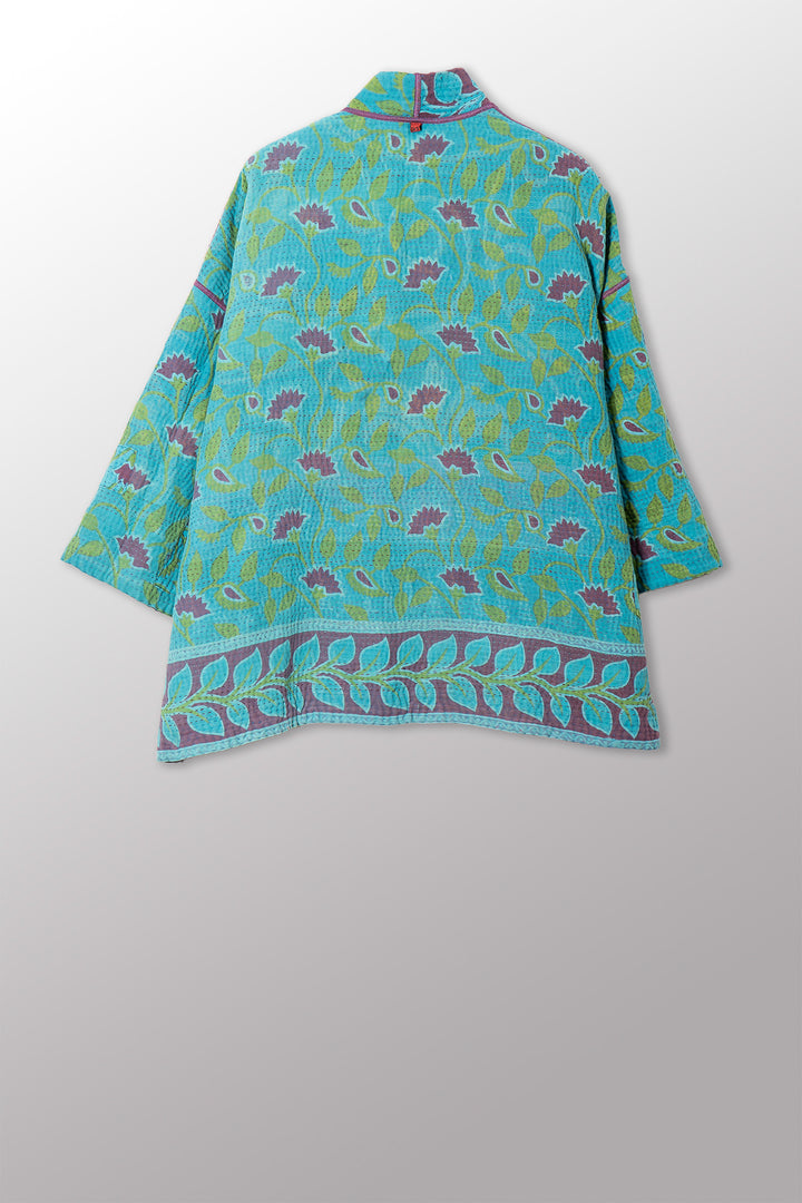 VINTAGE COTTON KANTHA MINI KIMONO JKT - cv4055-0056a -