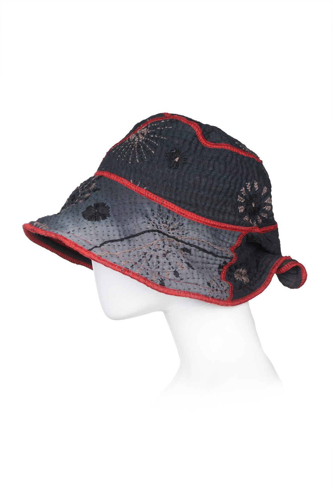 OMBRE SUN RALLI FIREWORKS KANTHA CIRCULAR CUT BRIM HAT - of4882-gry -
