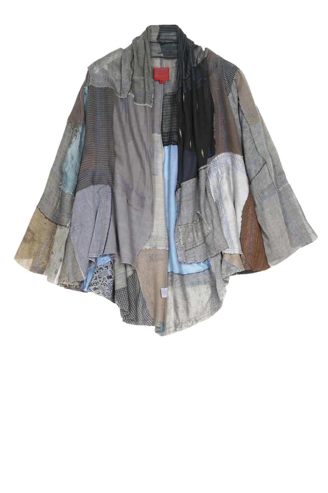 MOSAIC TILE PATCH KANTHA SWING JKT - mt1044-gry -