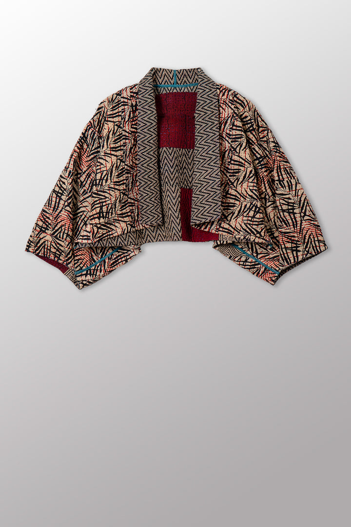 SOHO BAMBOO KANTHA PUFF SLV. SHRUG - bo4062-cblk001a -
