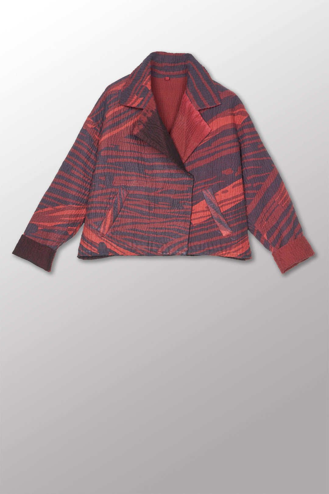 MAGMA AND OMBRE KANTHA LAPELED SHORT JKT - mw5081-red -