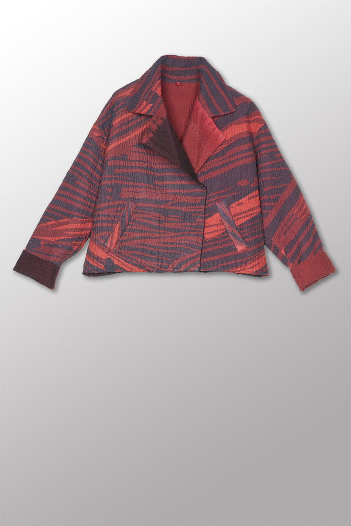 MAGMA AND OMBRE KANTHA LAPELED SHORT JKT - mw5081-red -