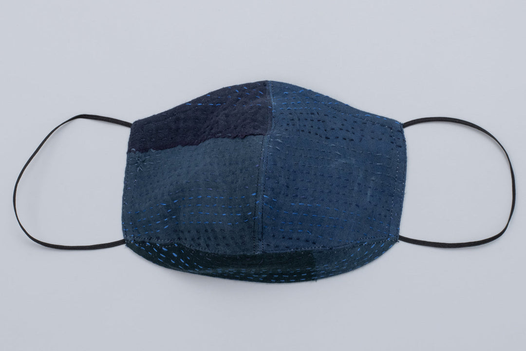 FRAYED PATCH KANTHA CAP SLV. SHIRT - fi2530-nvy -