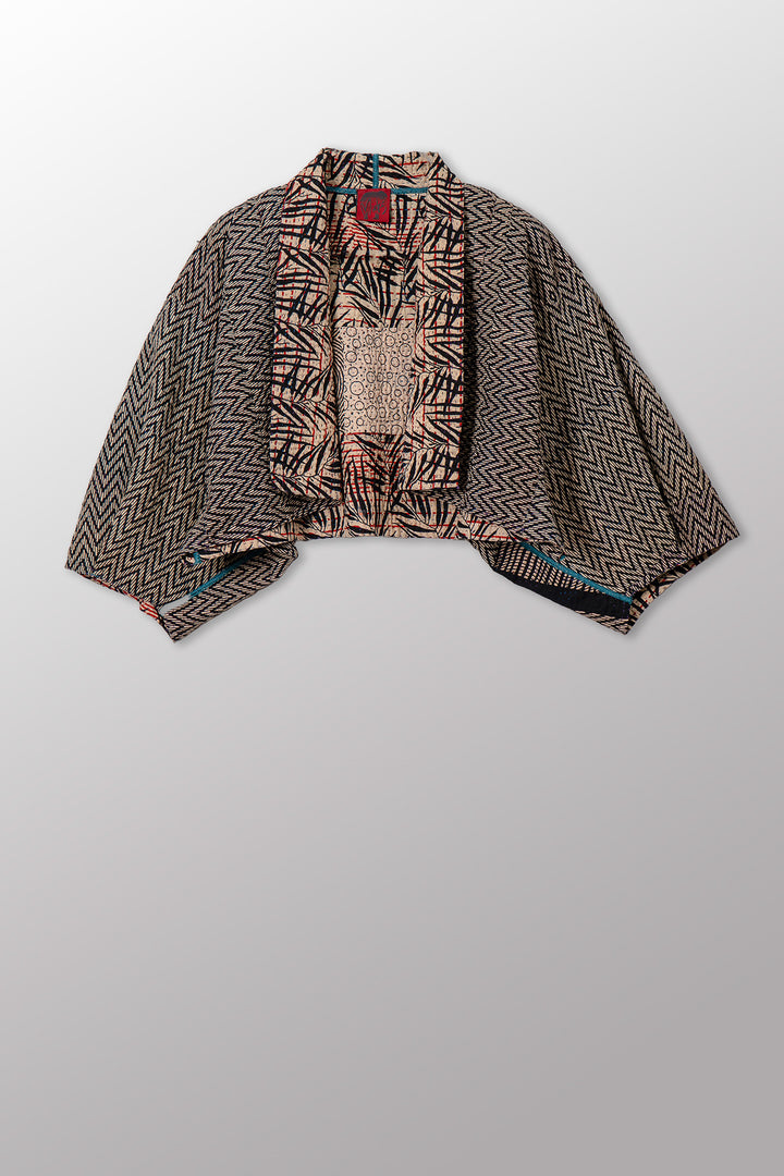 SOHO BAMBOO KANTHA PUFF SLV. SHRUG - bo4062-cblk001a -