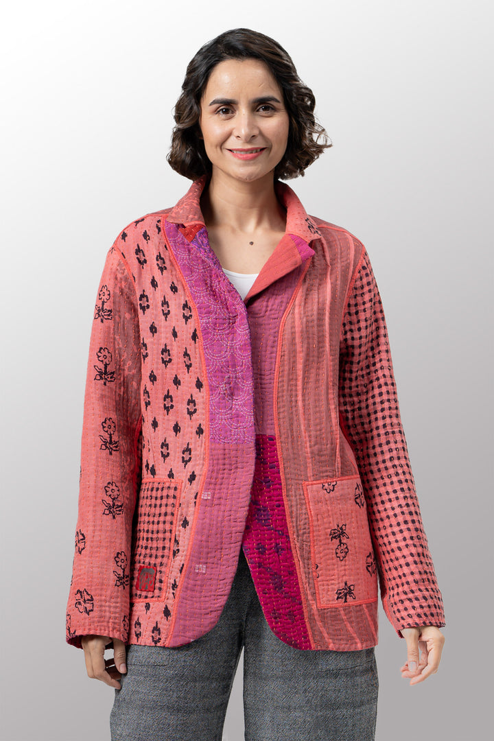 BBK PATCH KANTHA BASIC JACKET - bl-bbp4052-pik -