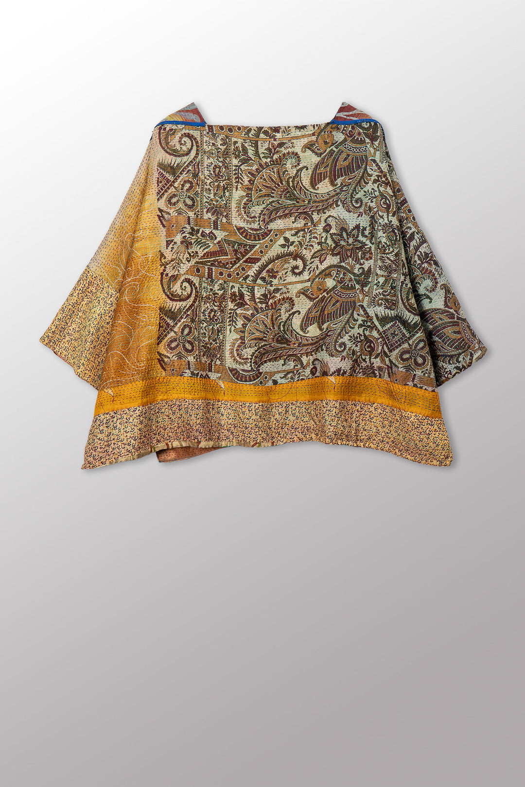 VINTAGE SILK KANTHA 3/4 SLV. CROP TOP MIO - sv2538-0019a -