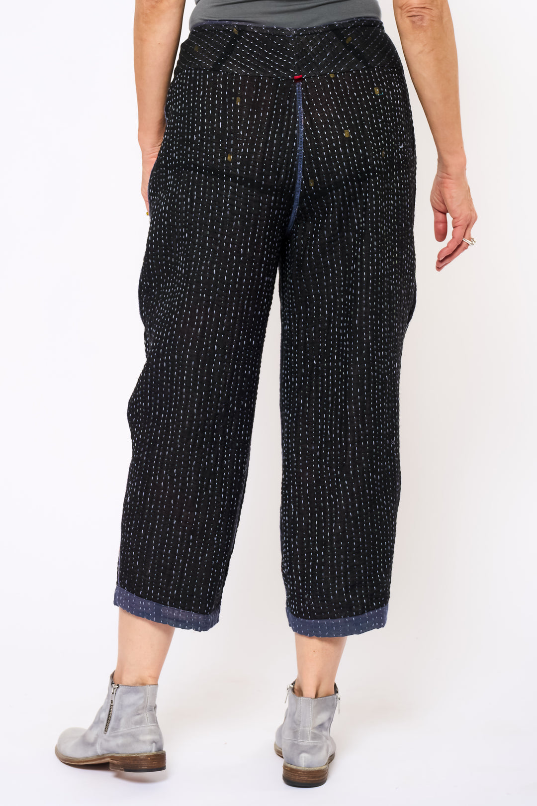 BBK SOLID KANTHA NEW LANTERN PANTS - bl-bbs4651-nvy -