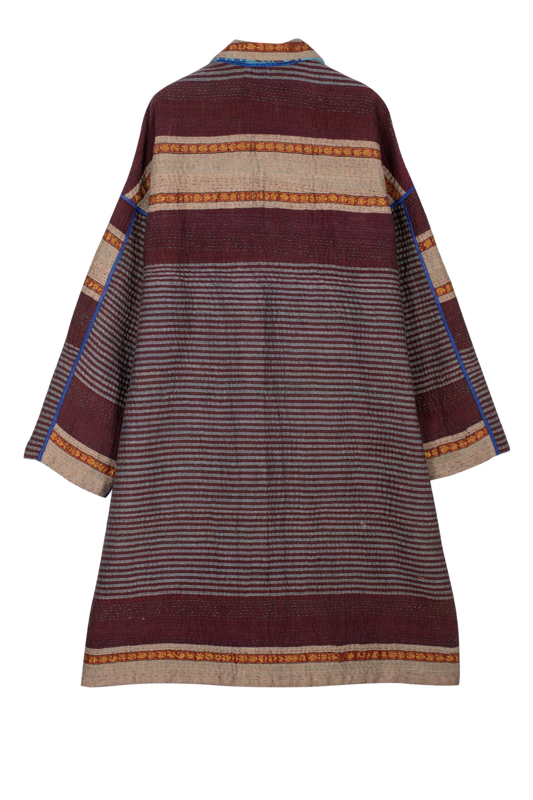 VINTAGE COTTON KANTHA OVERSIZED MEDIUM COAT - cv4331-5001a -
