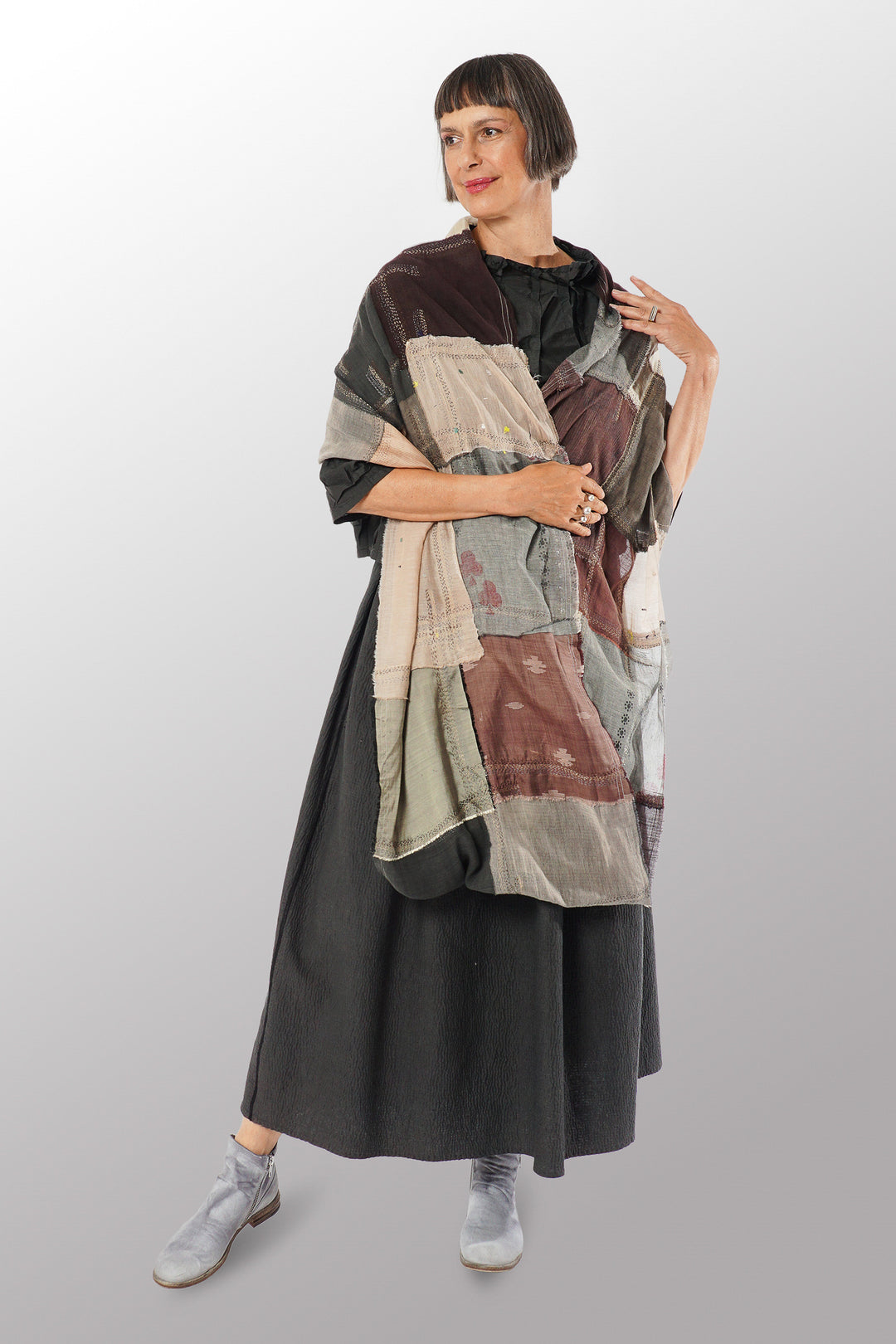MOSAIC PATCH KANTHA INFINITY SCARF - mz1816-ntl -