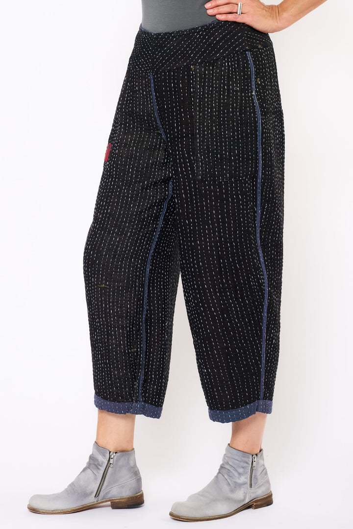 BBK SOLID KANTHA NEW LANTERN PANTS - bl-bbs4651-nvy -