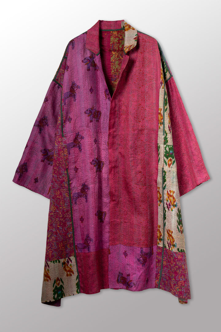 VINTAGE SILK KANTHA NEW OVERSIZED COAT - sv2342-0014a -