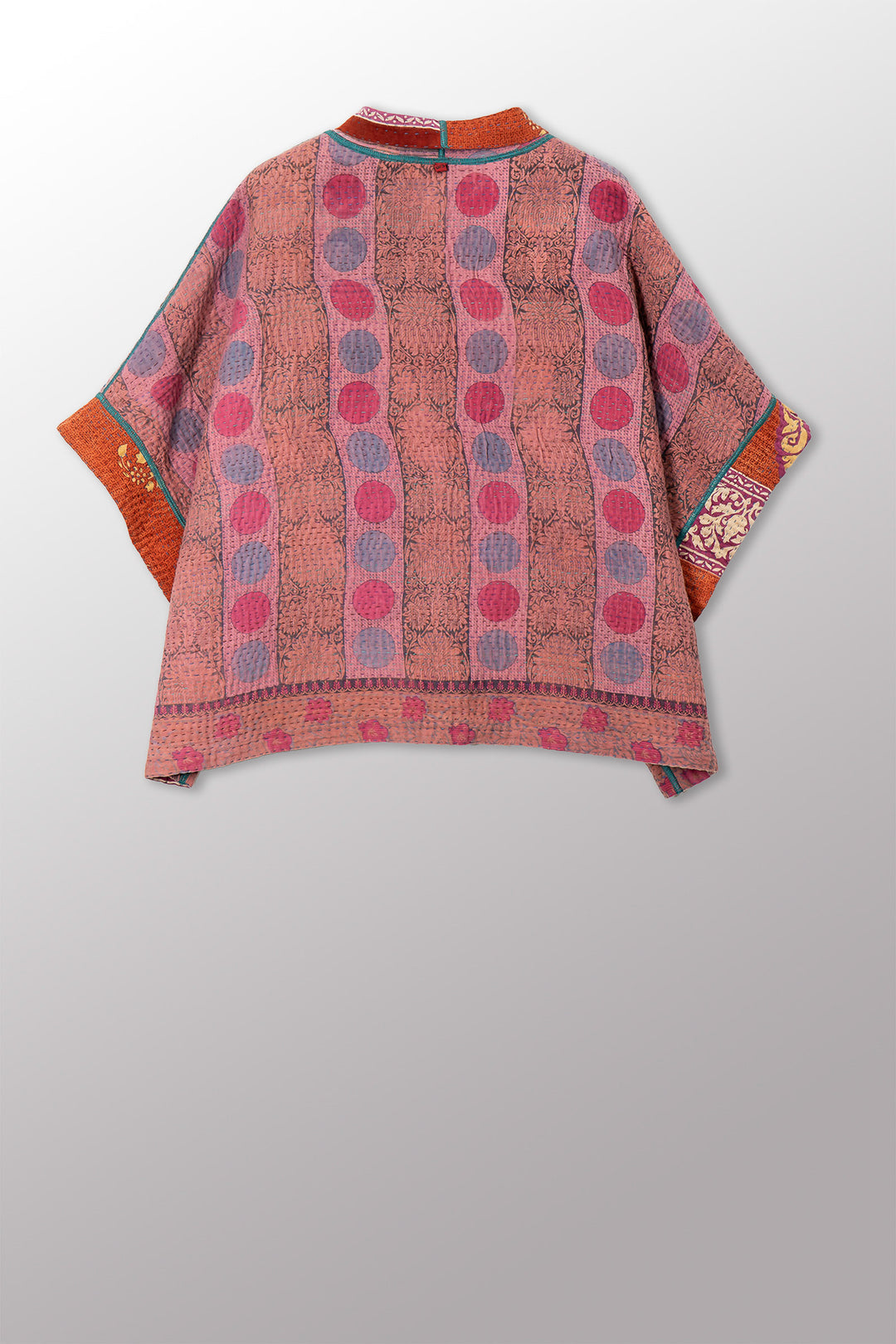 VINTAGE COTTON KANTHA MINI PONCHO - cv4060-0062a -