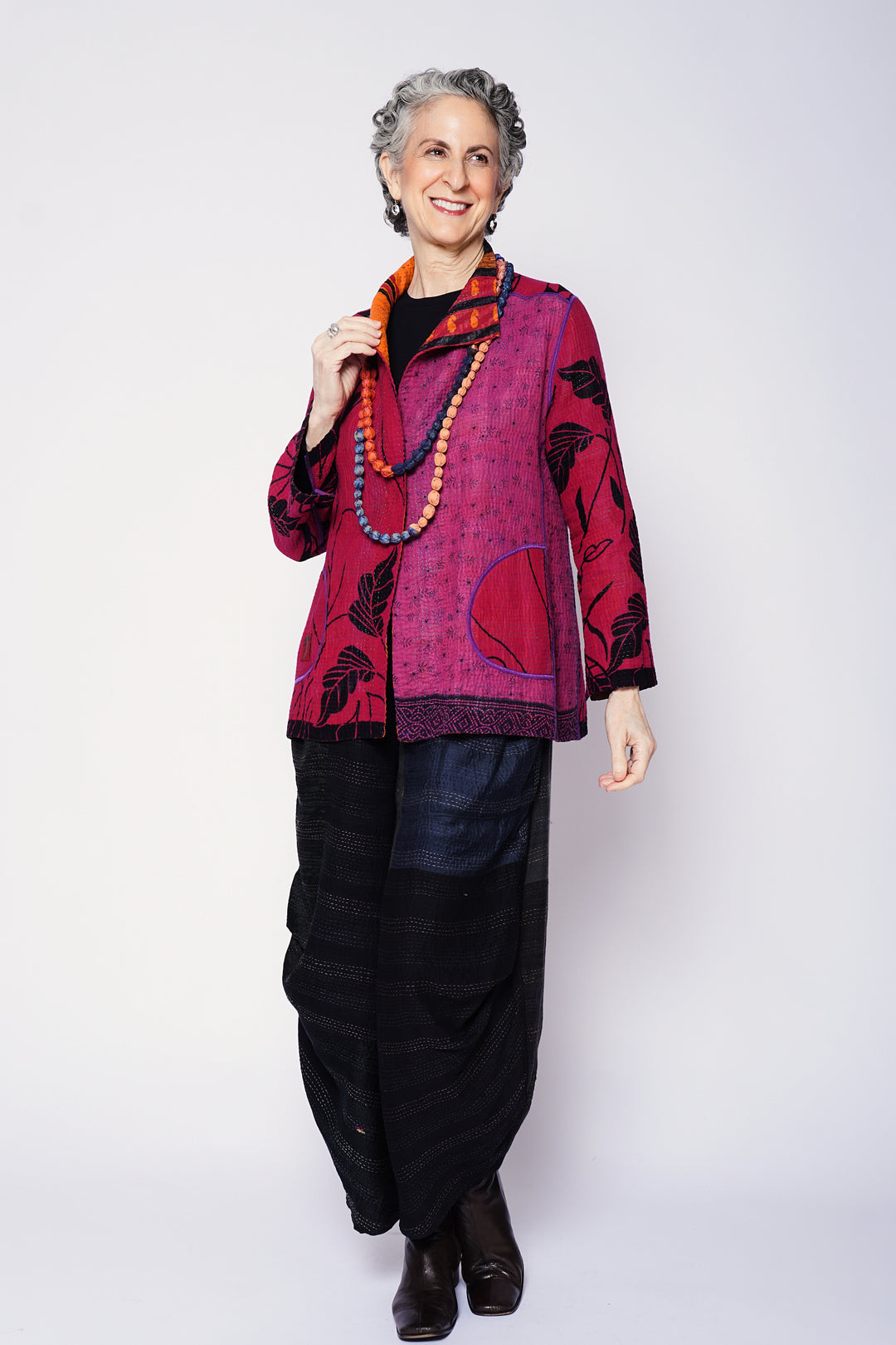 VINTAGE COTTON KANTHA SHORT JKT - cv4007-0340l -