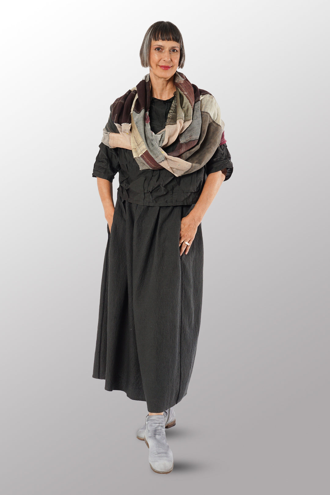 MOSAIC PATCH KANTHA INFINITY SCARF - mz1816-ntl -