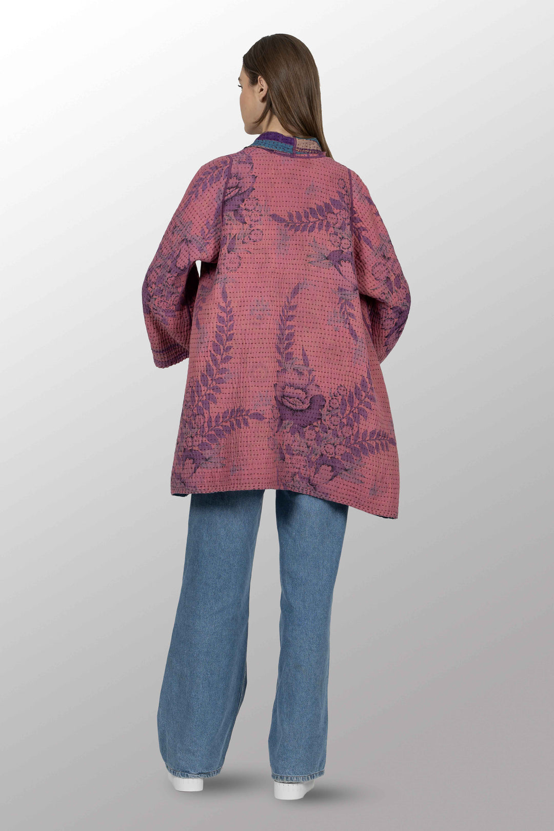 VINTAGE COTTON BBK KANTHA A-LINE JKT - bl-bb4003-0002a -