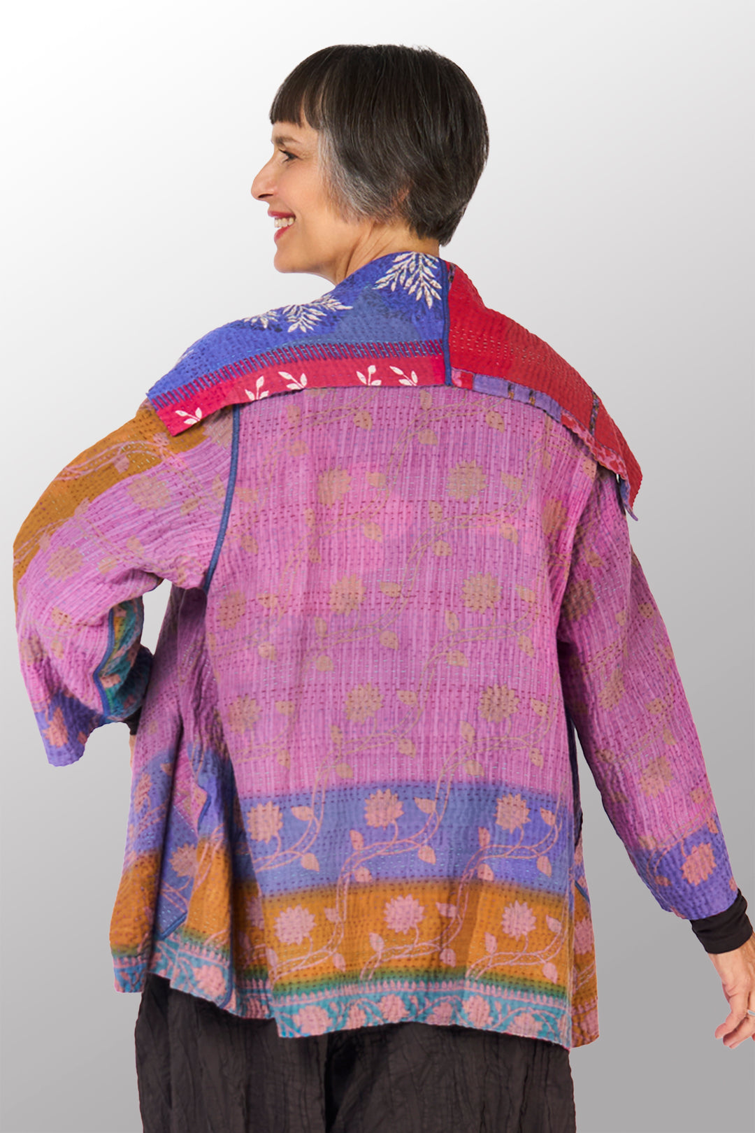 COTTON OVERDYE KANTHA FLARE JKT - ov4010-cfus008a -