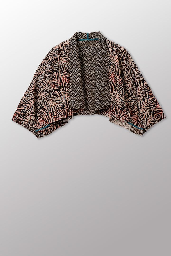 SOHO BAMBOO KANTHA PUFF SLV. SHRUG - bo4062-cblk003a -