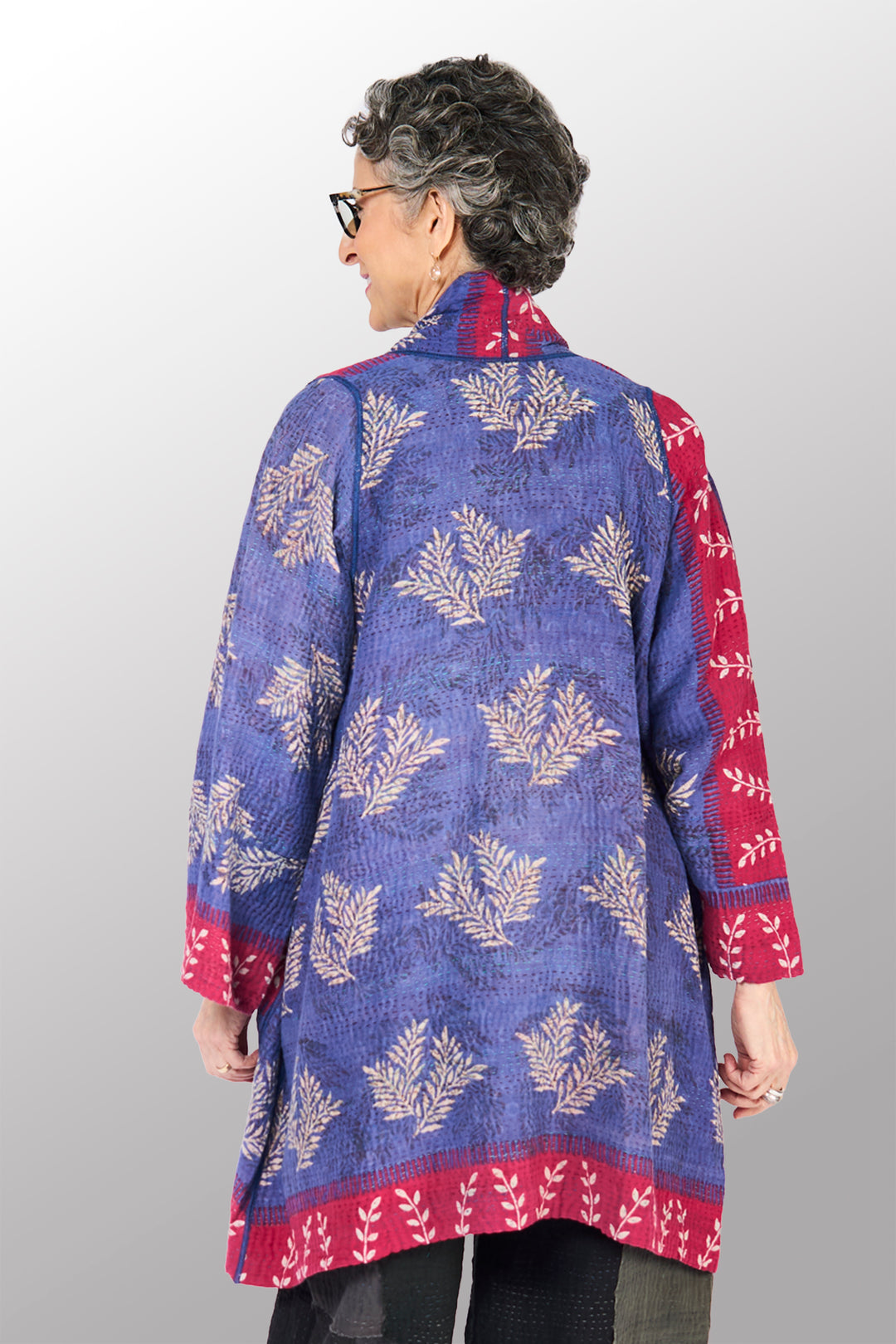 COTTON OVERDYE KANTHA A-LINE JKT - ov4003-cfus037a -