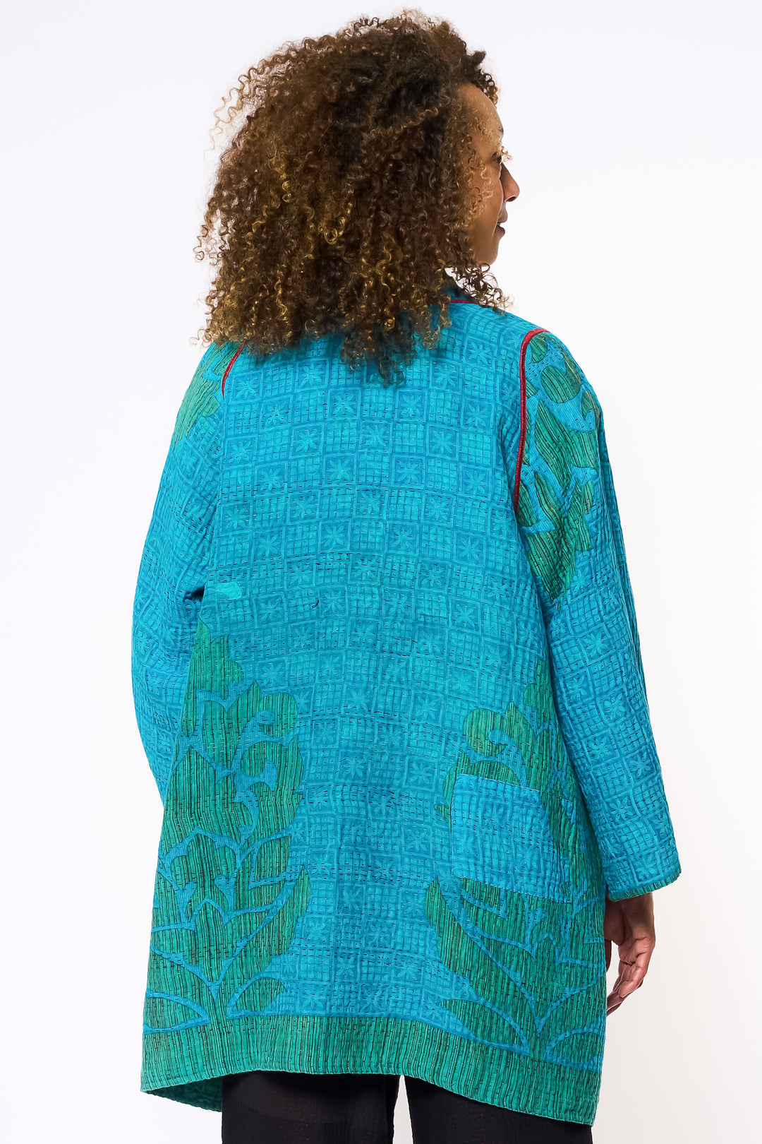 COTTON OVERDYE KANTHA A-LINE JKT - ov4003-ctuq003a -