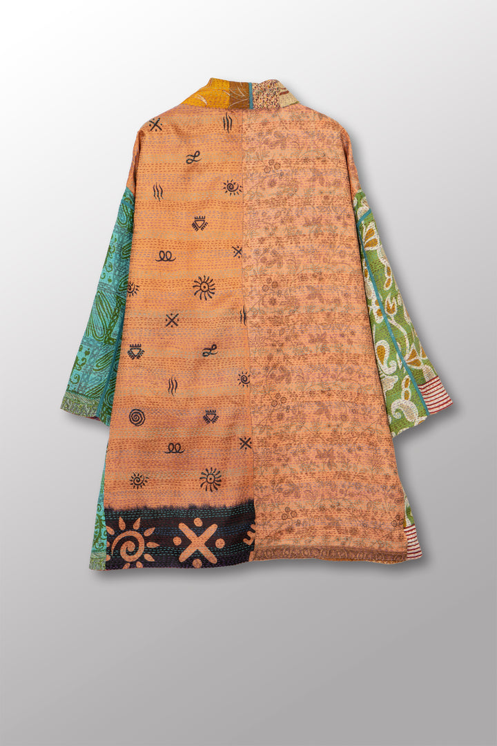 VINTAGE SILK KANTHA HAORI JACKET - sv2068-0003a -