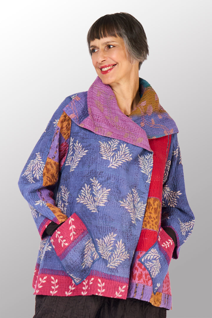 COTTON OVERDYE KANTHA FLARE JKT - ov4010-cfus008a -
