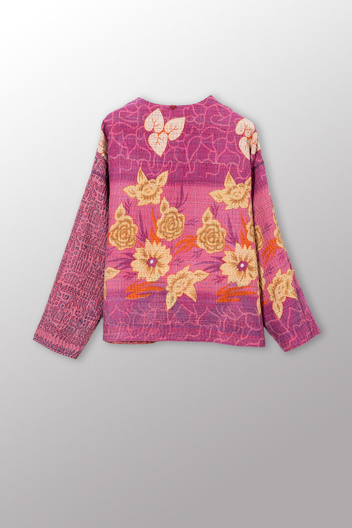 VINTAGE COTTON KANTHA CREW NECK SHORT JKT - cv4053-0069a -