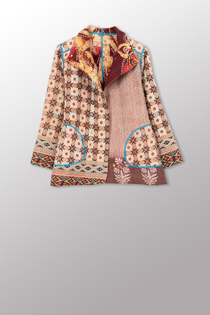 VINTAGE COTTON KANTHA SHORT JKT - cv4007-0359s -
