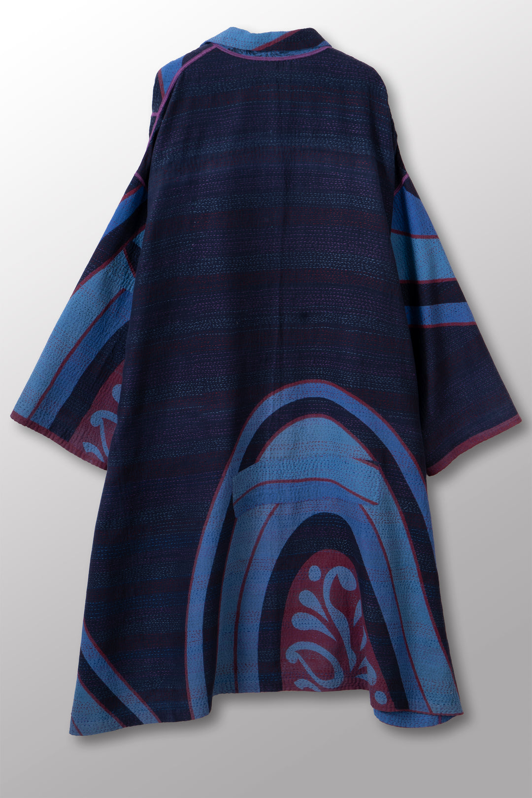 VINTAGE COTTON & NEW VOILE KANTHA NEW OVERSIZED COAT - cn2342-0002a -