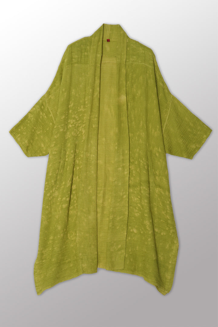 SAND SUN DYE RIPPLE KANTHA PONCHO TOPPER - rs2356-lim -