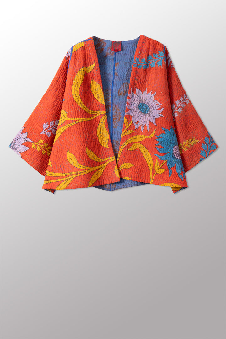 VINTAGE COTTON KANTHA BELL SHAPE JKT - cv4048-0045a -