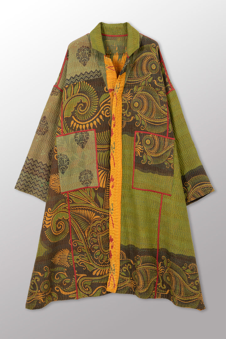 VINTAGE COTTON KANTHA NEW OVERSIZED COAT - cv4342-0017a -