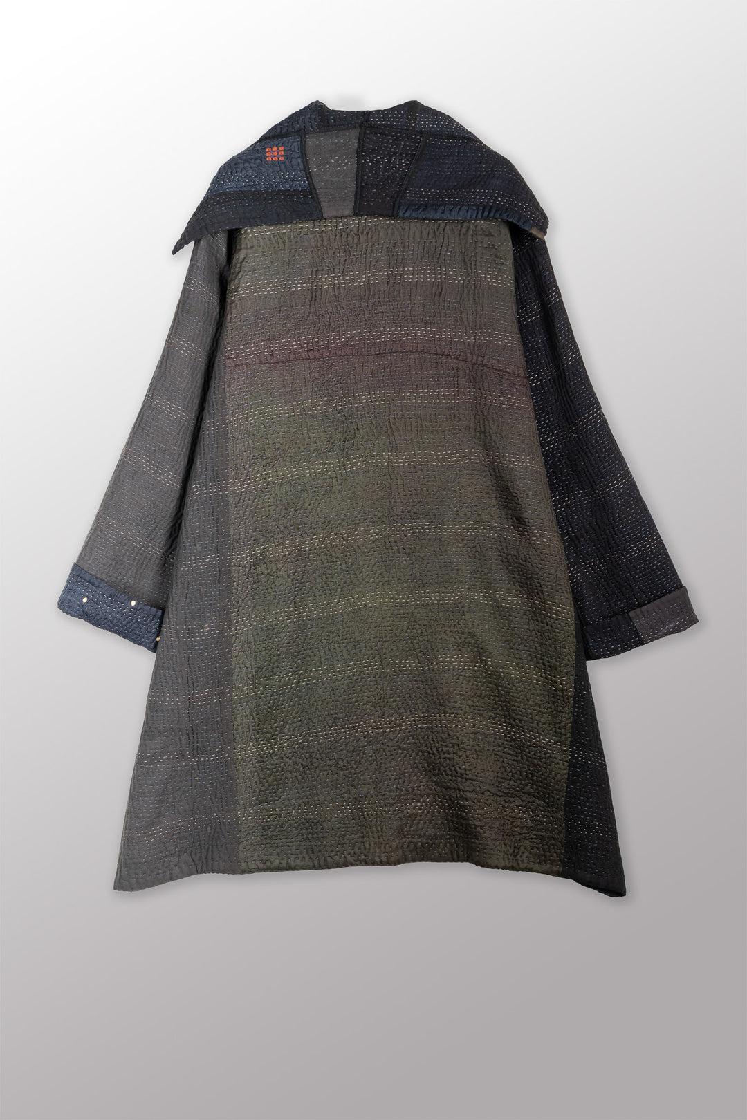 JAIPUR PATCH KANTHA POCKET MEDIUM COAT - jp4316-blk -