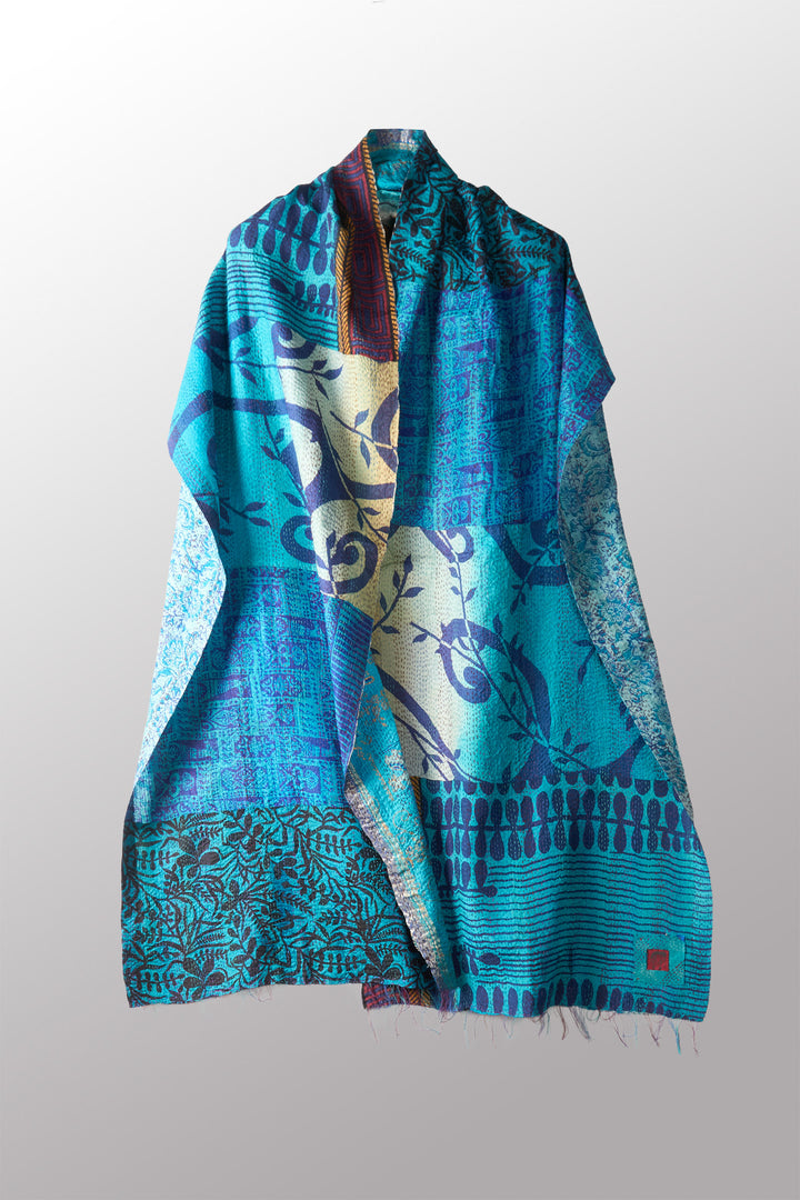 VINTAGE SILK KANTHA SCARF STANDARD - sv2801-0001a -