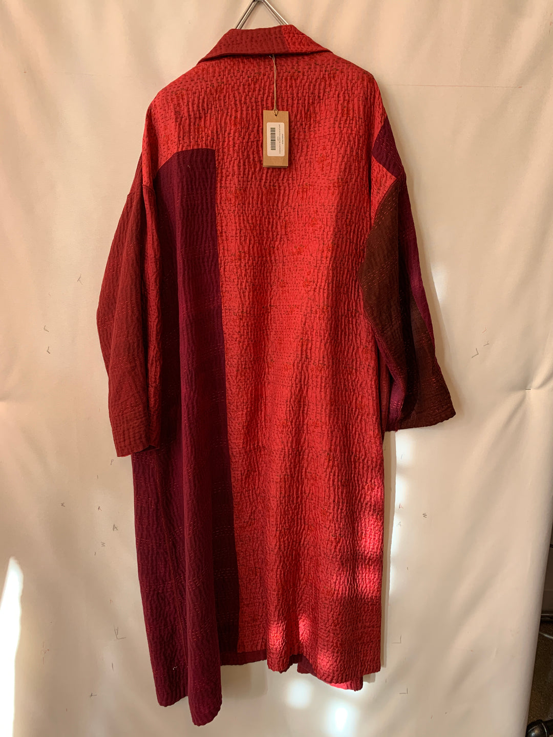 JAIPUR PATCH KANTHA OVERSIZED COAT - jp4326-red -