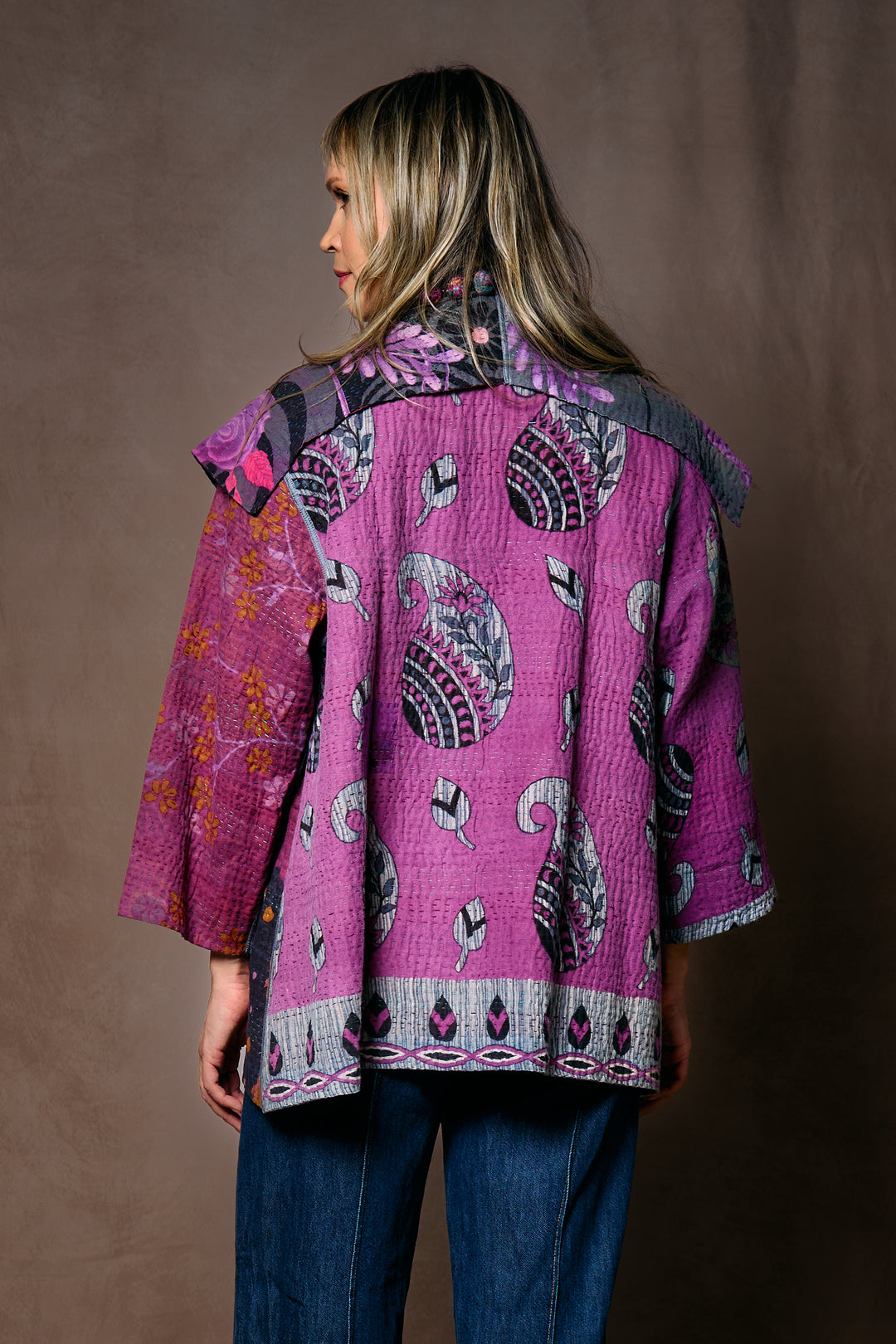 VINTAGE COTTON KANTHA FLARE JKT - cv4010-0168a -