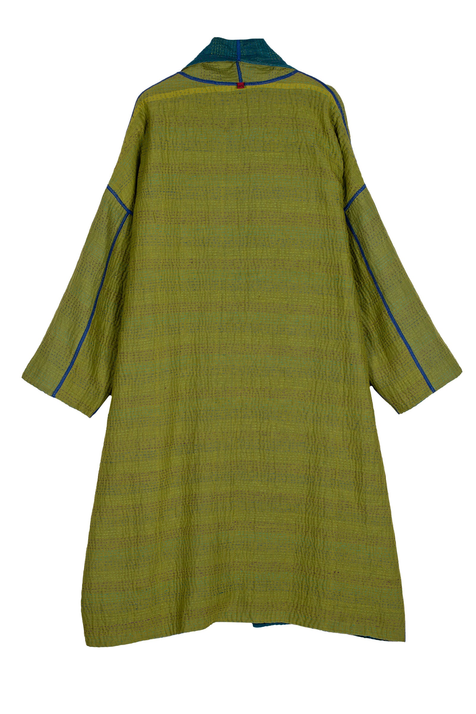 BLOOMING FLOWERS KANTHA SIMPLE ROBE - bf4334-blu - – Mieko Mintz US Retail