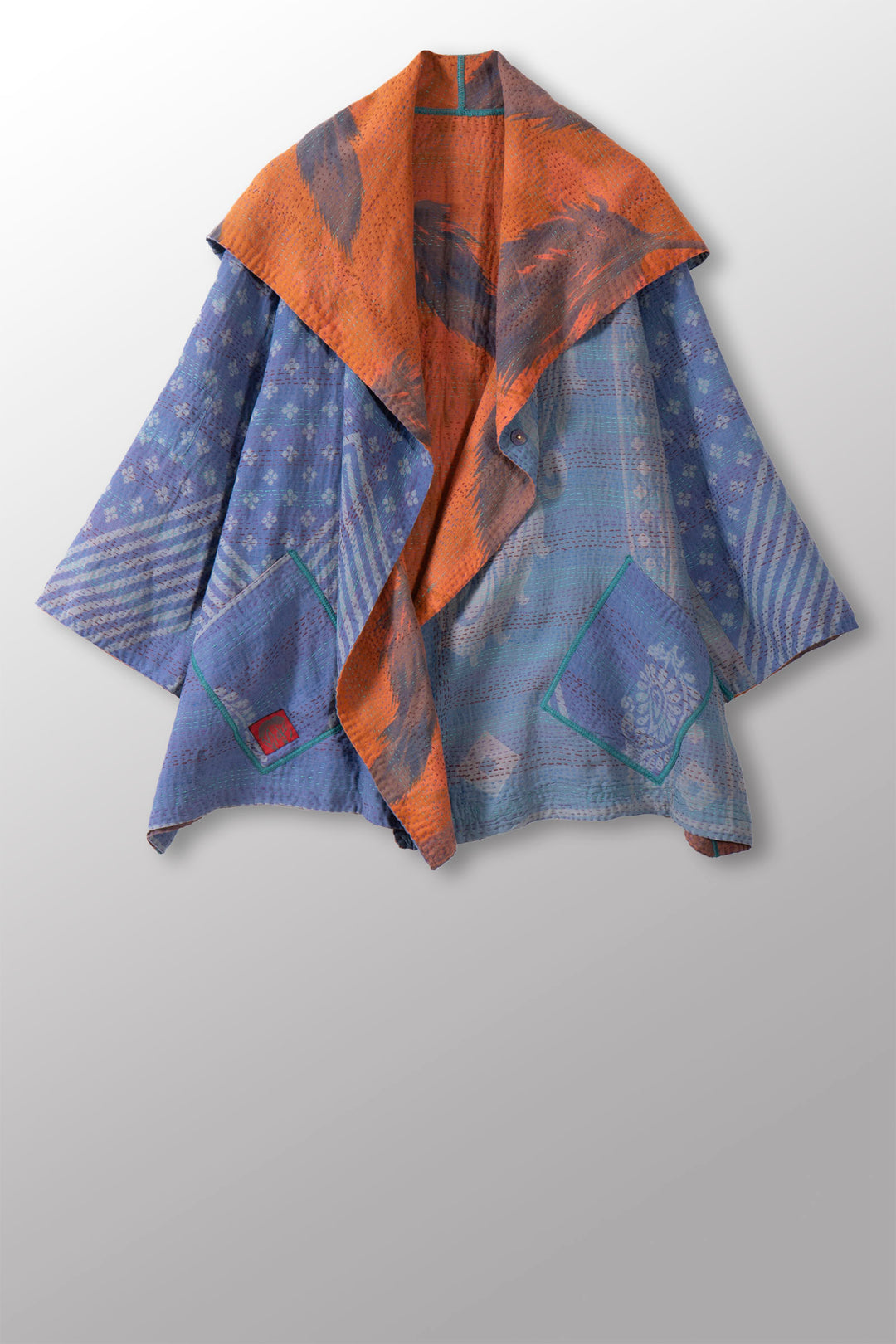 COTTON OVERDYE KANTHA FLARE JACKET - ov2010-corg001a -