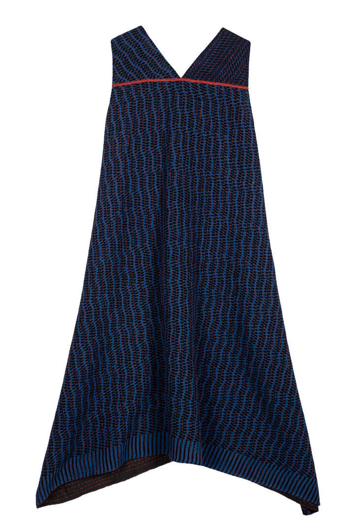 BLUE PRAIRIE BBK KANTHA TENT DRESS - bk2413-blu -