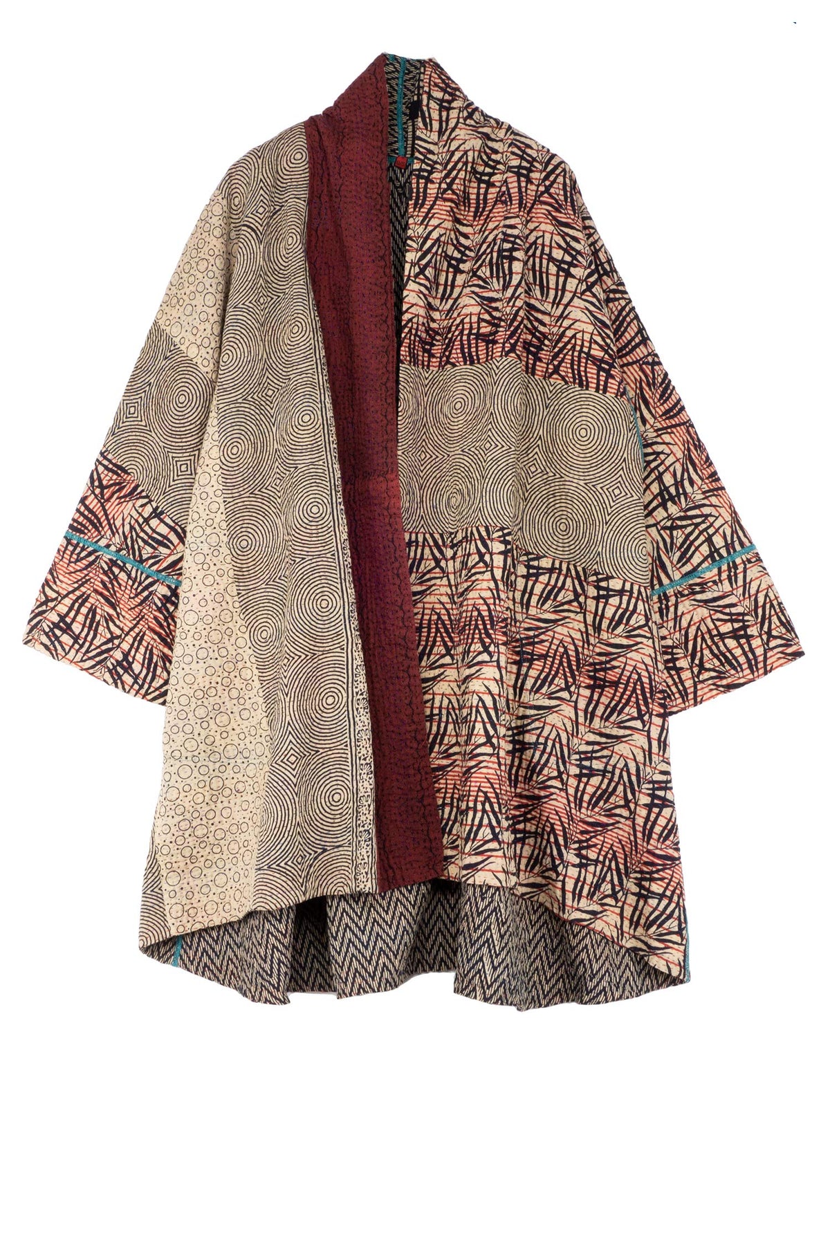 SOHO BAMBOO KANTHA KIMONO LONG JKT - bo4005-blk - – Mieko