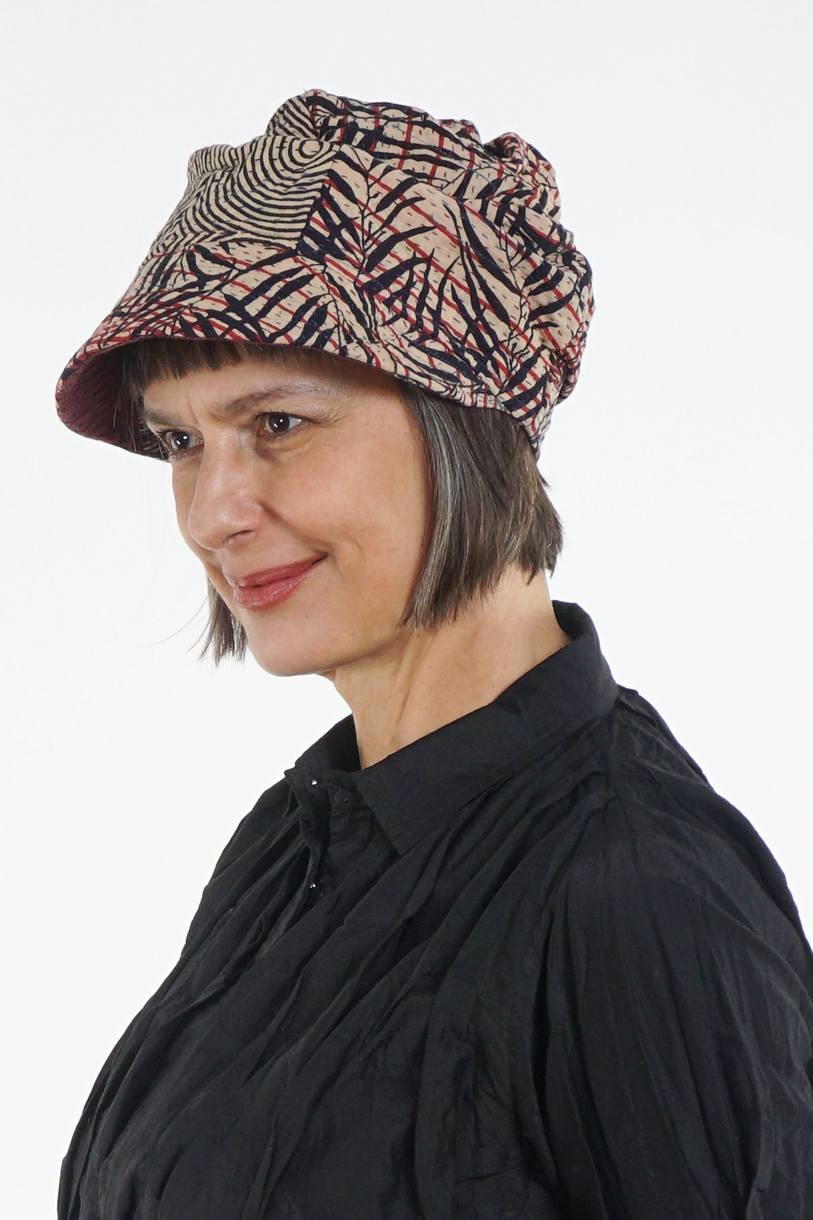 SOHO BAMBOO KANTHA HALF BRIM HAT - bo4881-blk - – Mieko