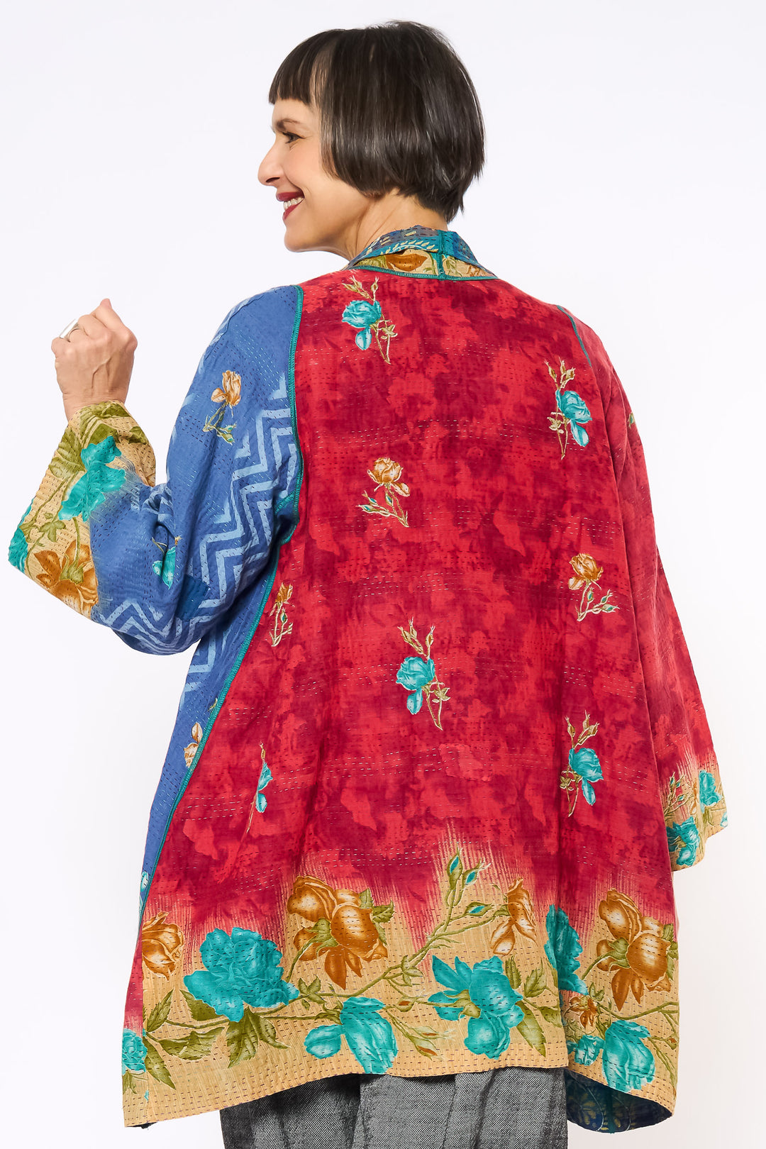 VINTAGE COTTON KANTHA A-LINE JKT - cv2003-0172a -