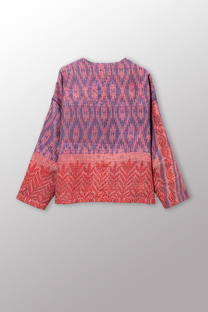 VINTAGE COTTON KANTHA CREW NECK SHORT JKT - cv4053-0069a -