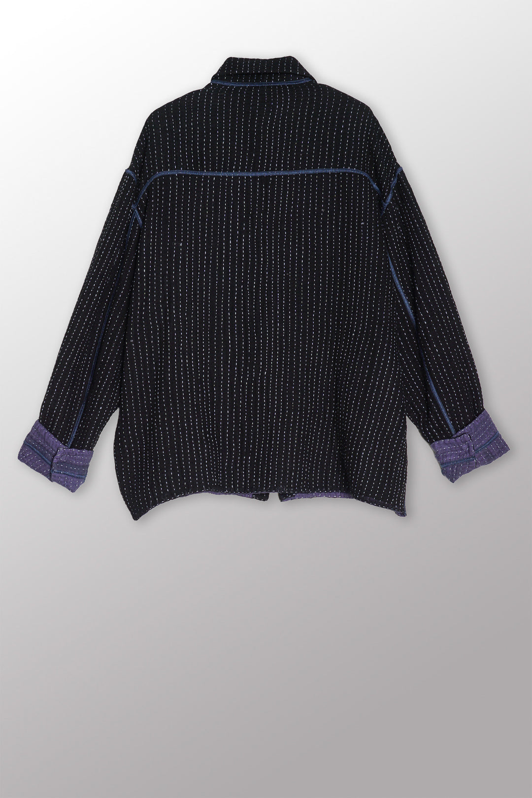 BBK SOLID KANTHA WORKERS JACKET - bl-bbs4085-blk -