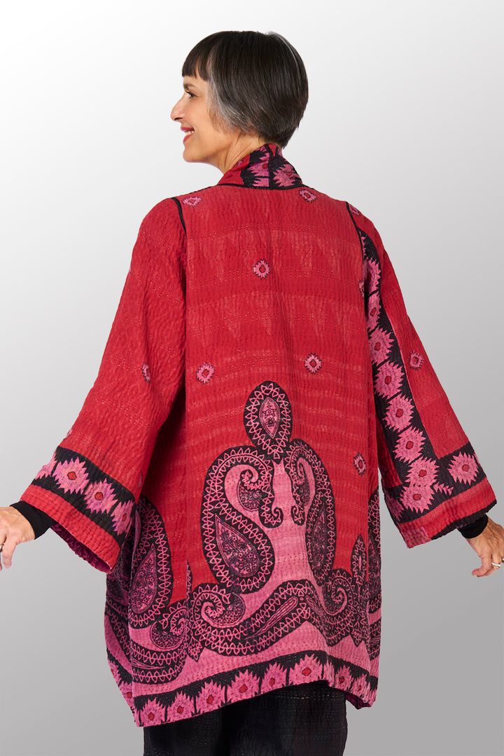 COTTON OVERDYE KANTHA A-LINE JKT - ov4003-cfus038a -
