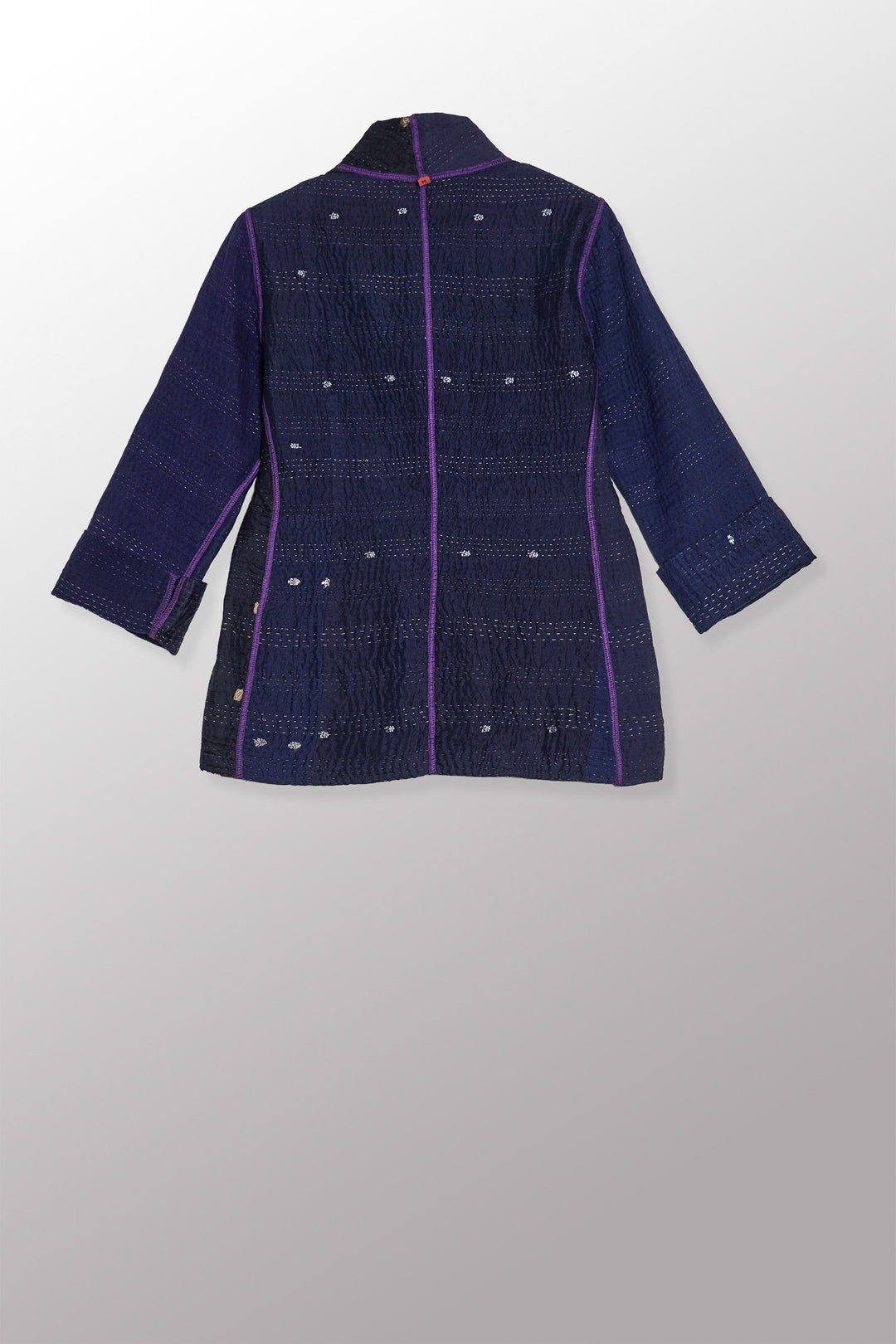 JAIPUR PATCH KANTHA SHORT JKT - jp4007-nvy -